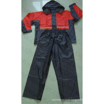 Waterproof PVC Safety Rain Suit with Reflective Tape